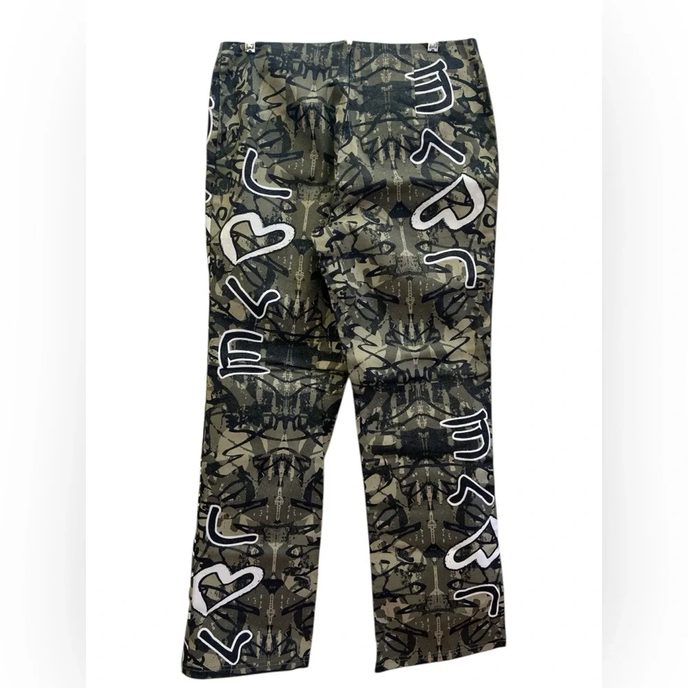 Maria Gabrielle New York Graphic Camo Pants XL Y2K Streetwear Made USA - Picture 2 of 4